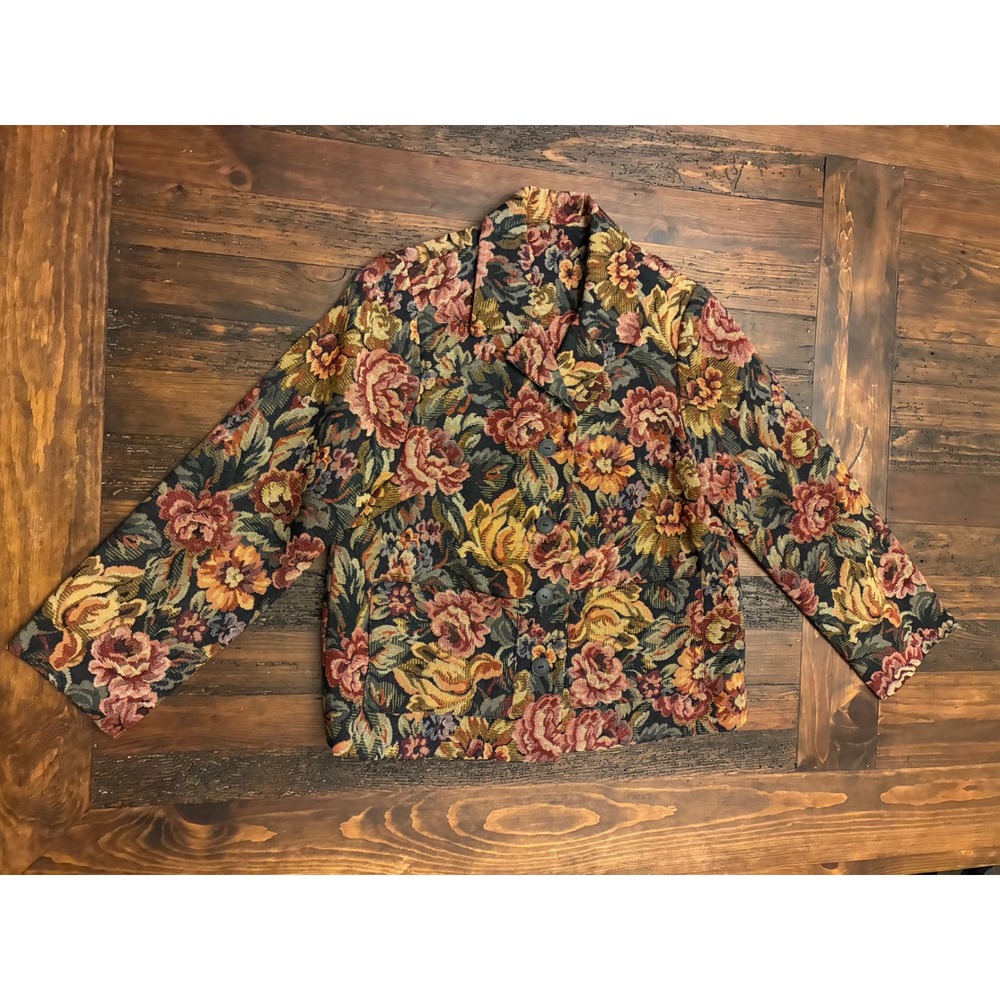 Tapestry Button Down jacket, women's size large